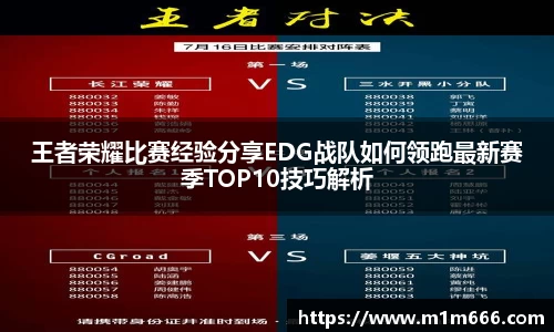 王者荣耀比赛经验分享EDG战队如何领跑最新赛季TOP10技巧解析